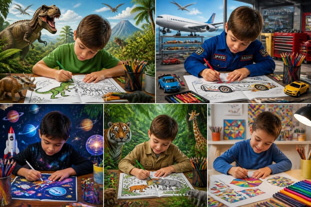 découvrez 5 thèmes de coloriages spécialement conçus pour les garçons afin de stimuler leur créativité et leur imagination tout en s'amusant.