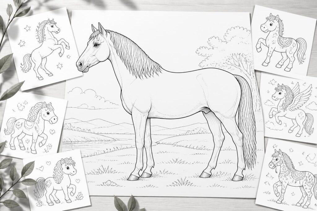 découvrez où trouver les dessins de coloriage cheval les plus créatifs à imprimer pour enfants, pour des heures de plaisir et d'imagination garanties.