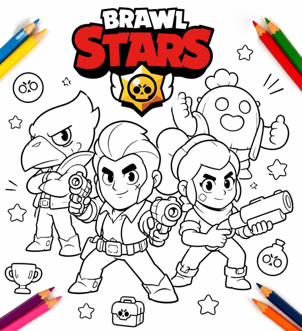 découvrez le coloriage brawl stars, une activité créative idéale pour les fans du célèbre jeu vidéo. stimulez l'imagination et la passion de vos enfants avec des dessins à colorier inspirés des personnages emblématiques.