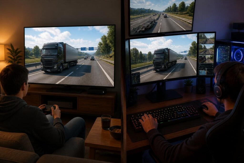 découvrez les différences entre euro truck simulator 2 sur xbox et la version pc : gameplay, graphismes, commandes et expérience de conduite comparés.