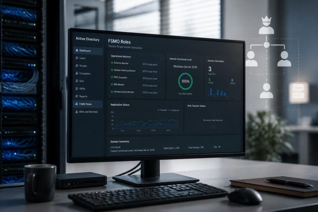 découvrez les rôles fsmo dans active directory fs et maîtrisez leur gestion avancée pour assurer la stabilité et la performance de votre infrastructure réseau.