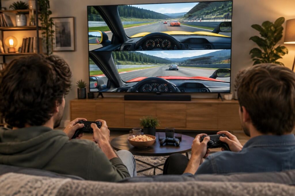 découvrez comment jouer à deux en local sur gran turismo 7 : configurer l’écran partagé, connecter une ou deux manettes et lancer une course.
