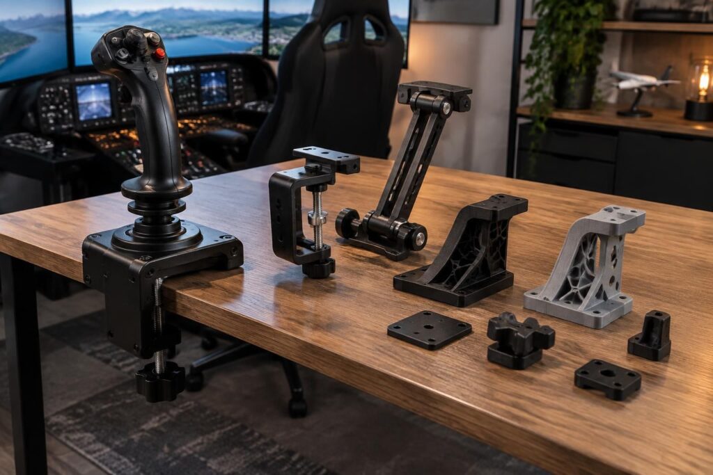découvrez des modèles 3d de supports pour joystick thrustmaster et comparez les options d’achat pour choisir le montage adapté à votre cockpit.